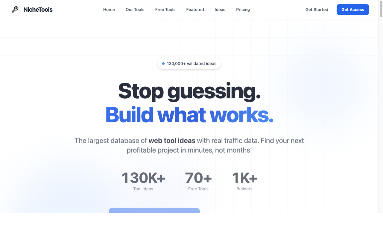 NicheTools — Web Tool Ideas with Search Data