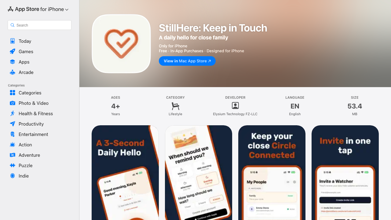StillHere — Daily Hello for Loved Ones