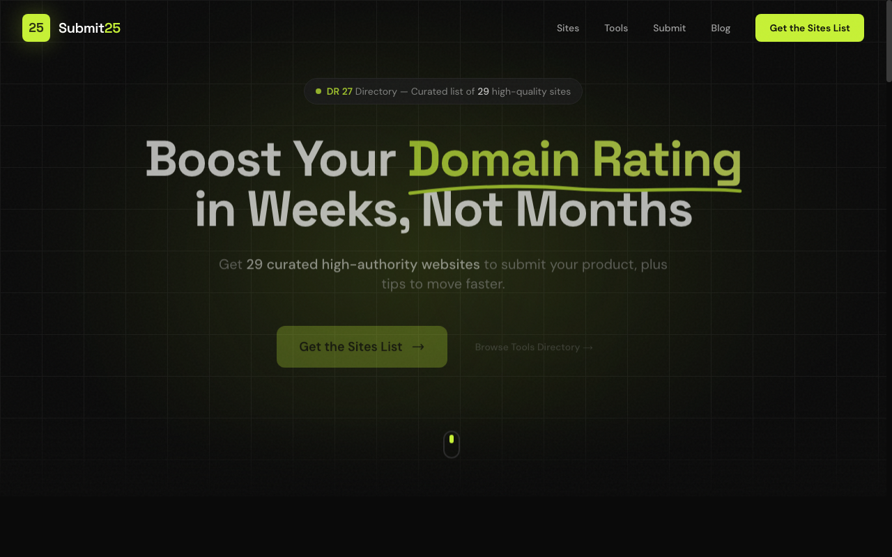 Submit25 — Curated Launch Directories